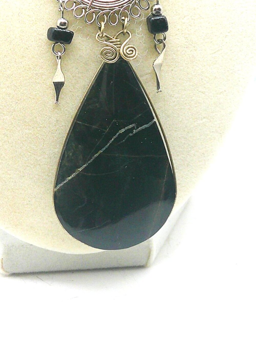 Onyx Teardrop Statement Necklace - Picture 3 of 3